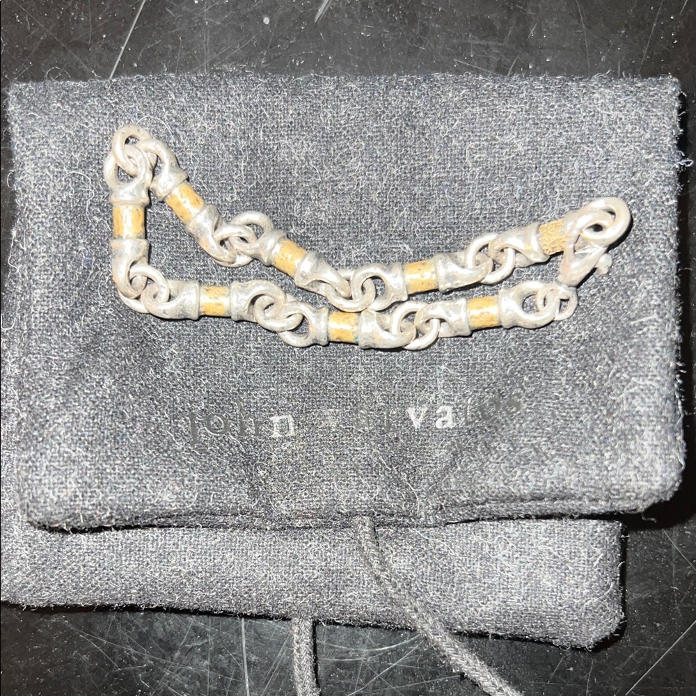 Brand New John Varvatos Elegant Silver and Brass Chain Bracelet